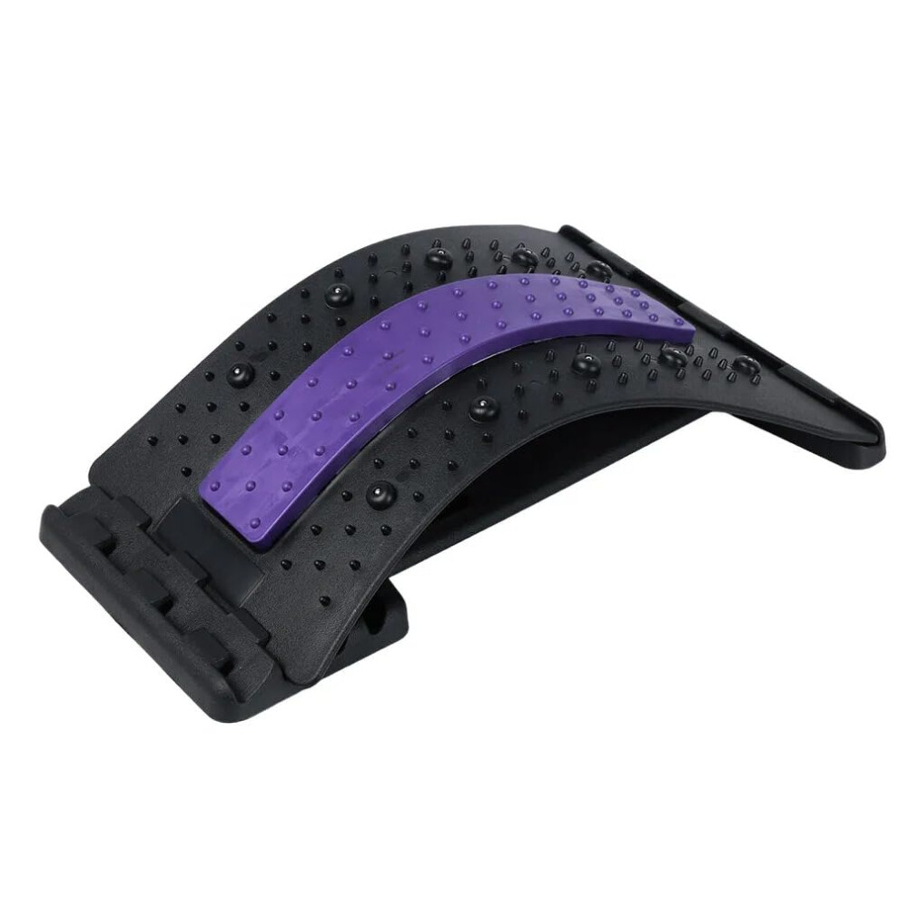 Adjustable Back Stretcher for Lower Back Pain Relief with Ergonomic Curved Lumbar Support and 4Level Design