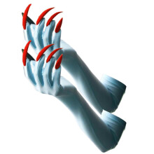 (Light blue) Gothic Long Nails Gloves Breathable Spandex Paws Design Long Gloves For Costume Parties Night Event Dressingup Armwear Yellow