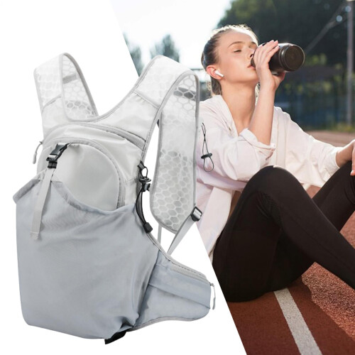 Lightweight Hydration Backpack with Ergonomic Back Support, Reflective Design for Running Hiking Cycling 2