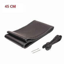 (BLACK 45CM) Genuine Leather 42/45/47/50 Cm Bus Truck Car Steering Wheel Cover For Volvo Fh Fm Benz Iveco Fiat Scania Daf Man Deutz Renault 2025