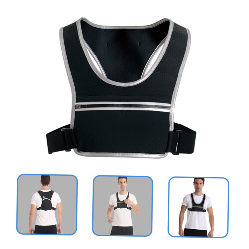 Reflective Running Vest  Visibility Adjustable Design with Pockets for Night Cycling and Walking 2