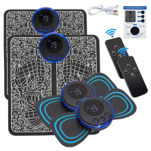 (RC (2 Set)) Electric EMS Foot Massager Pad Feet Acupoints Muscle Stimulation Improve Blood Circulation Relief Pain Relax Massage Mashine