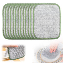 Metal Scrubbers Reusable Dual Side Wire and Cotton Dish Cloths Scratch‑ Deep Cleaning Kitchen Pads (15)
