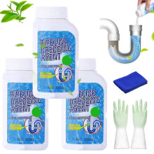 Powerful Foam Drain Cleaner and Unblocker Set, FastFoaming Clog Remover for Kitchen and Bathroom, PipeSafe Formula (3PCS)