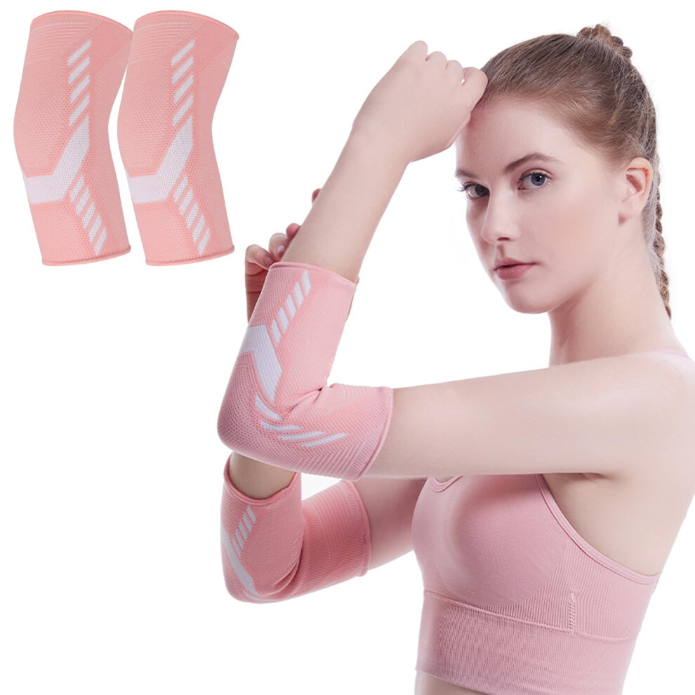Pink Elbow Compression Sleeve And Support Brace Small For Tennis Elbow Pain Relief Workouts