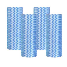 Reusable Cleaning Cloths Roll 50 Sheets x 4 Blue – Absorbency, Quick Dry, EcoFriendly, Machine Washable