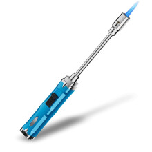 Butane Torch Lighter with 360 Flexible Neck, Windproof Refillable Jet Flame for Candles Camping Fireplace Blue