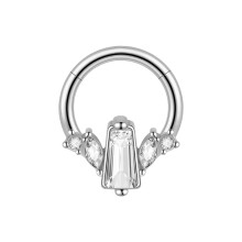 Geometric Shape Stainless Steel Nose Ring Seamless-3 Silver