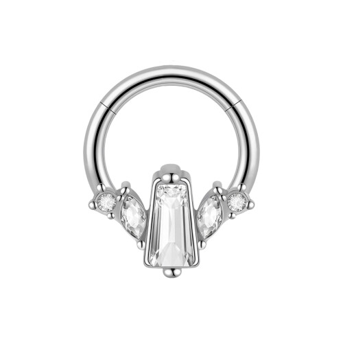 Geometric Shape Stainless Steel Nose Ring Seamless-3 Silver