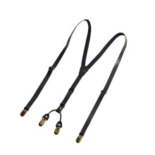 4 Clip Suspenders Y Shape Design PU Leather Bracers Belt For