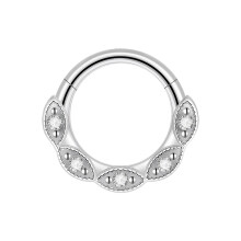 Bijoux de perçage, anneaux sans couture, Texture en-8 Argent
