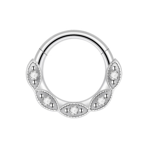 Bijoux de perçage, anneaux sans couture, Texture en-8 Argent