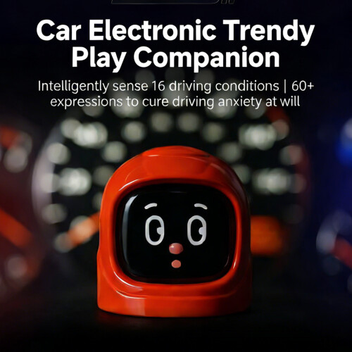 Electronic Pet Robot Toy For Car Dashboard Decoration-White 2