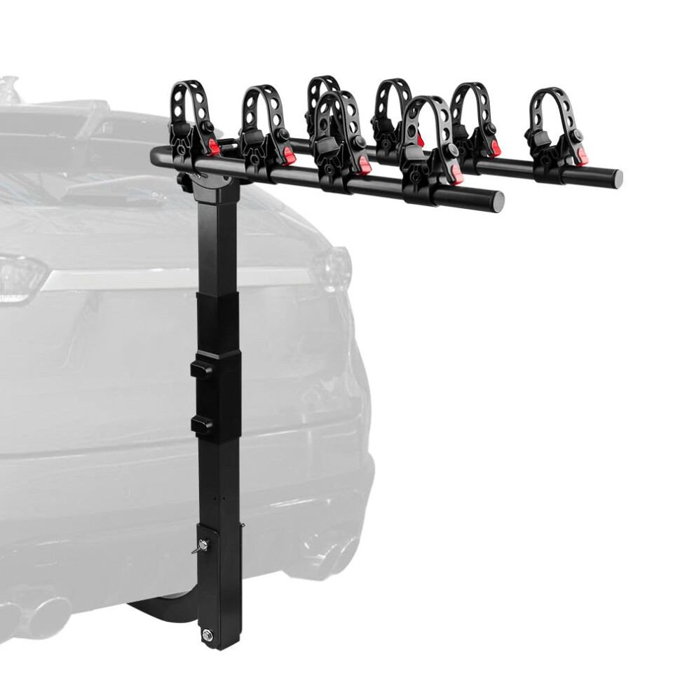 4 Bike Hitch Mount Rack Foldable Adjustable Bicycle Carrier With Antisway And Tiltaway For Suv Truck 9073542035671