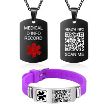 QR Code Medical ID Bracelet for Men Women – Dynamic Health Alert, Editable Profile, Waterproof Silicone Band