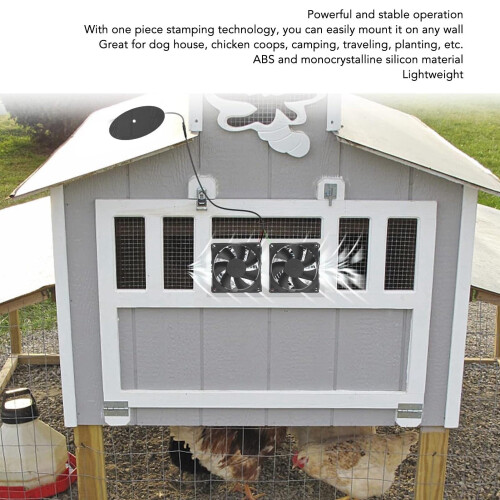 5W Solar Exhaust Fan Chicken Coop - ABS Mono-Si 2