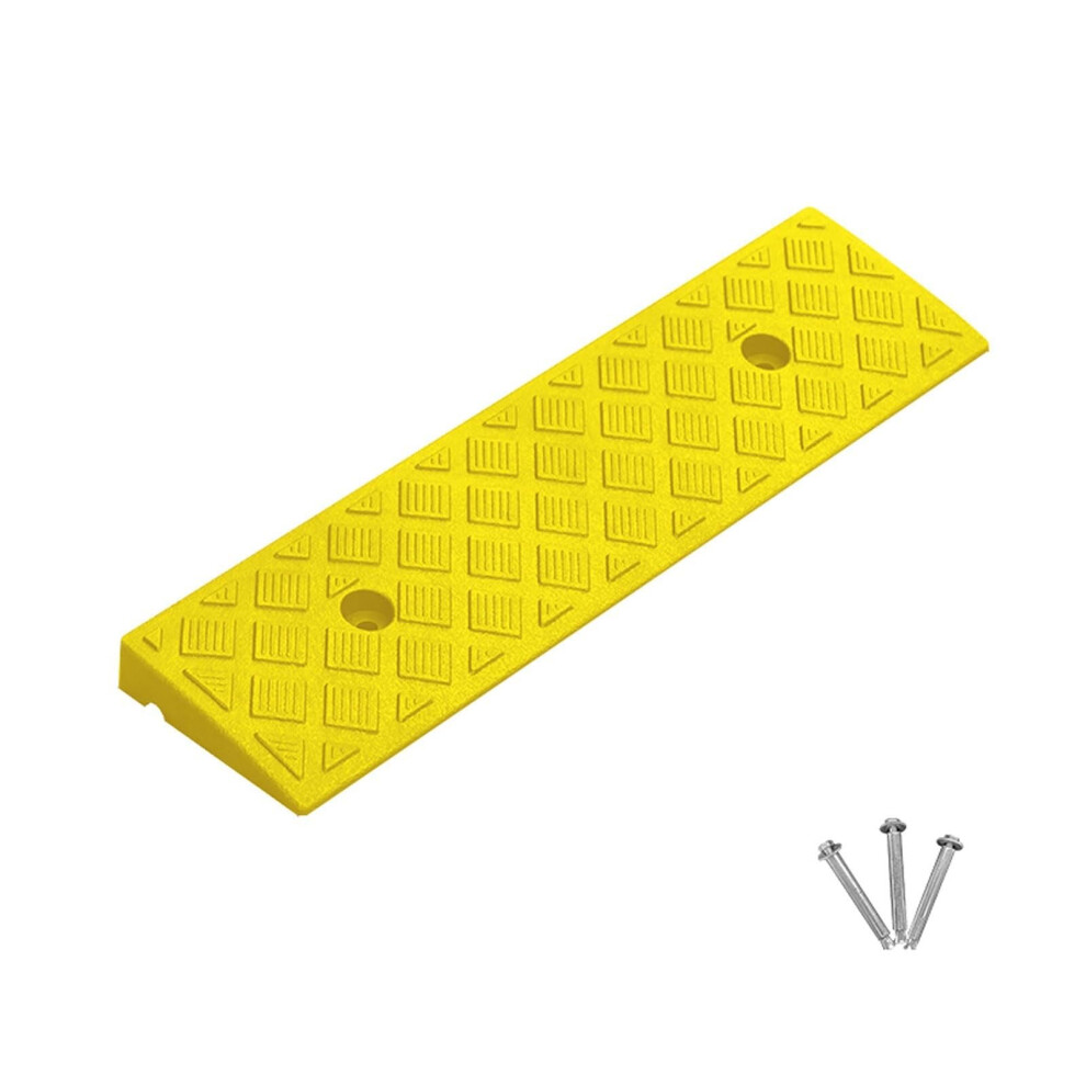 Rubber Curb Ramp with Non Slip Surface and Drainage Design for Driveway Sidewalk Wheelchair Scooter 50x13x3cm
