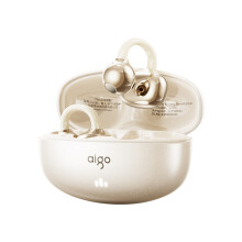 (Skin color) Aigo CJ195 Air & Bone Conduction Wireless Bluetooth Earphones, Clip-on Style, Ultra-Long Battery Life, High Sound Quality