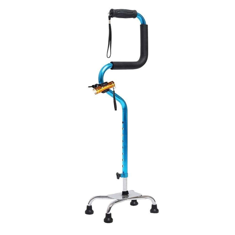 Light/Blue Height Adjustable Walking Cane For Seniors With Led Foldable Ergonomic Antislip Aluminum Stick,