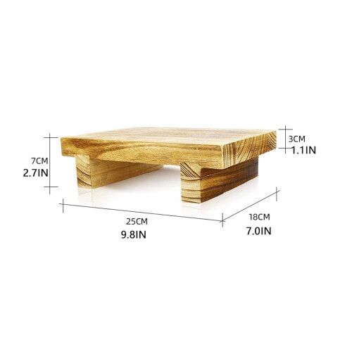 Wooden Step Stool for Adults, Rectangular Bedside Stool for Bedroom and Bathroom, Stable Low Platform 1