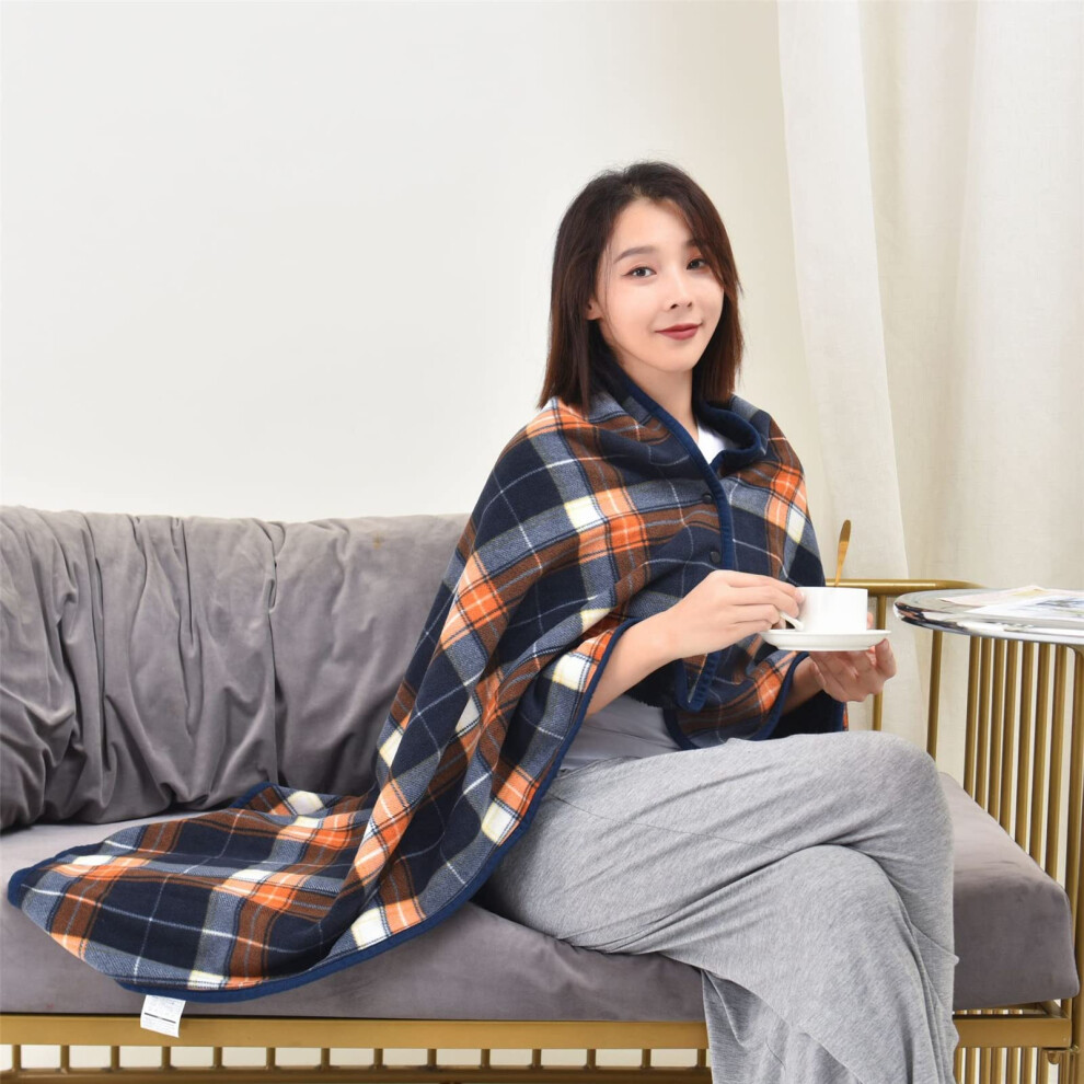 Black Wheelchair Blanket For Adults Warm Fleece Wearable Shawl Blanket Soft Flannel Comfort