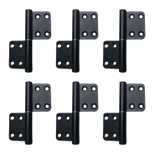 Matte Black Removable Aluminum Door Hinges 6 Pack, Quiet Smooth Rotation, Easy Installation