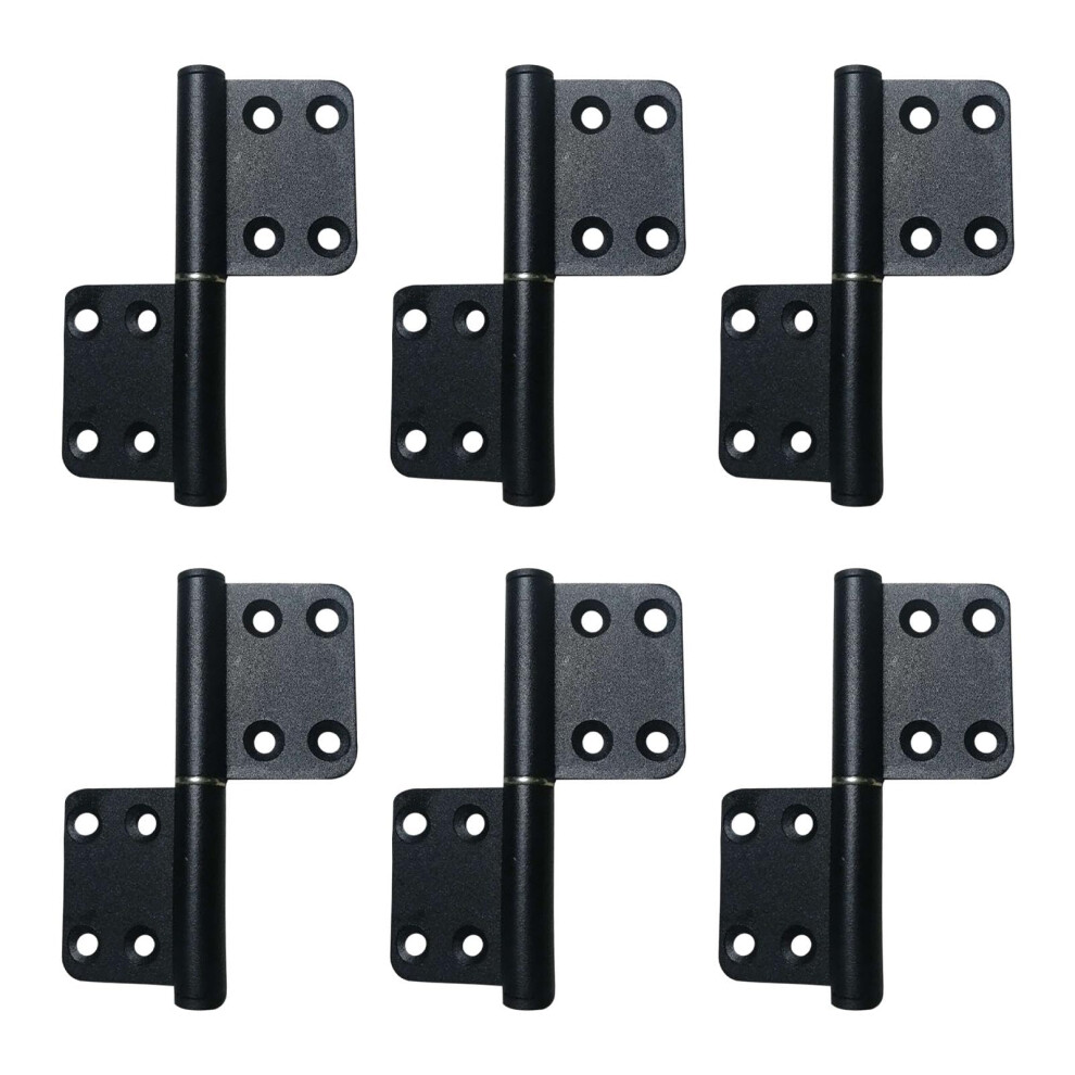 Matte Black Removable Aluminum Door Hinges 6 Pack, Quiet Smooth Rotation, Easy Installation 9073542183303