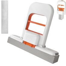 Mini Desktop Mop with Hands Squeeze Action, Foldable Sponge for Wet and Dry Cleaning in Kitchen, Desk and Car (1pc)