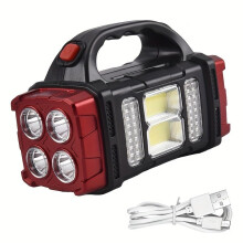 Solar Camping Lantern USB Rechargeable 76LED Dual Light Modes Outdoor Emergency Light Red 2400mAh
