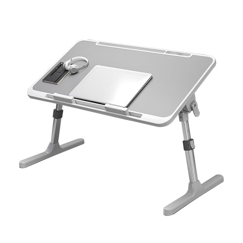 Laptop Desk for Bed, Ergonomic Height and Angle Adjustable Bed Table with Foldable SpaceSaving Design