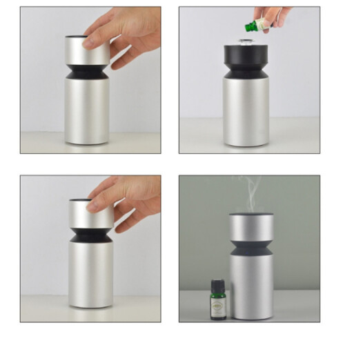 Car Essential Oil Diffuser Hardware Aromatherapy Machine Cold Fragrance Instrument(Silver) 2