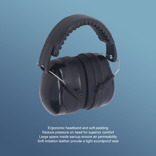 Sound Proof Earmuffs Hearing Protection for Shooting Sleeping & Learning Black 2