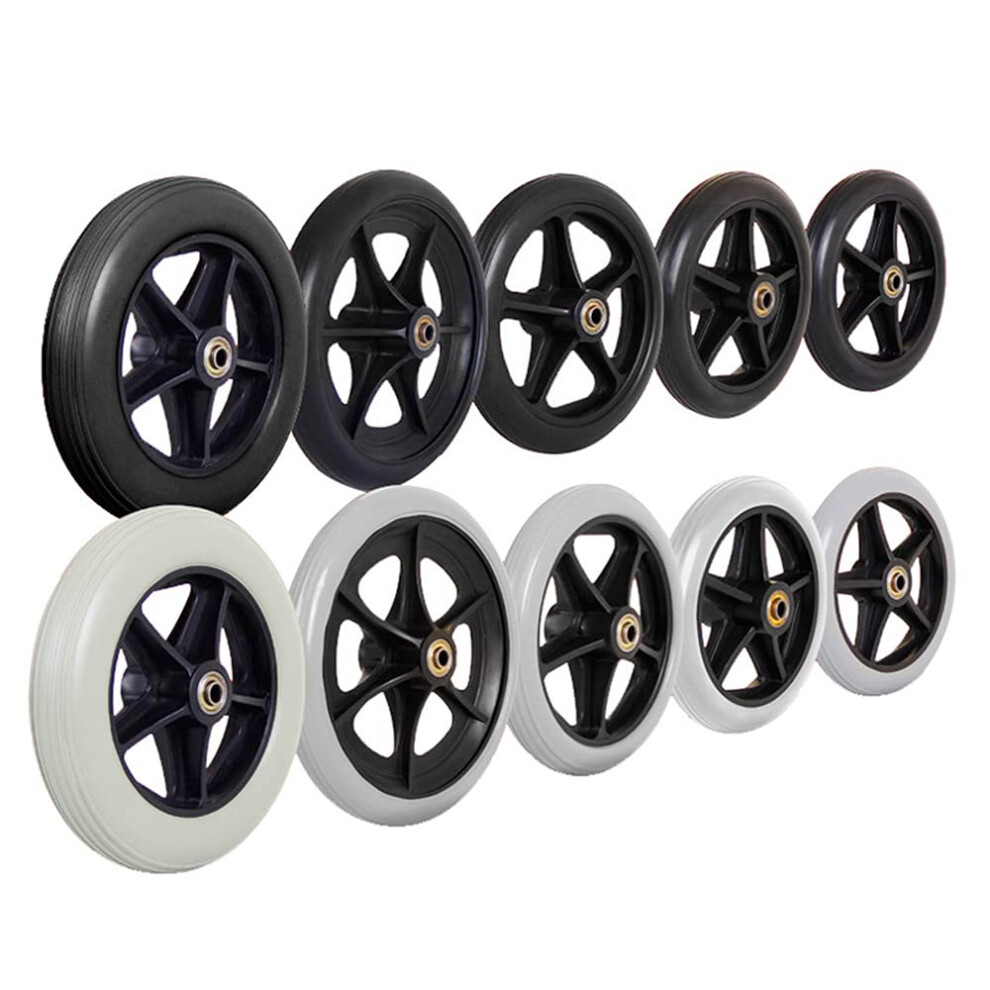 8 Inch PVC Wheelchair Front Caster Wheels Set of 2, Durable AntiSlip Silent Replacement for Manual Wheelchairs