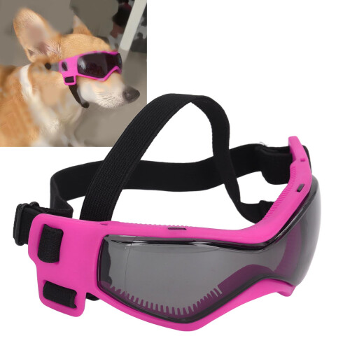 Pink One Size Dog Goggles UV Protection Adjustable 2