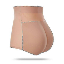 (L, High-waist 189beige) Women Padded Push Up Panties Butt Lifter Shaper Fake Ass