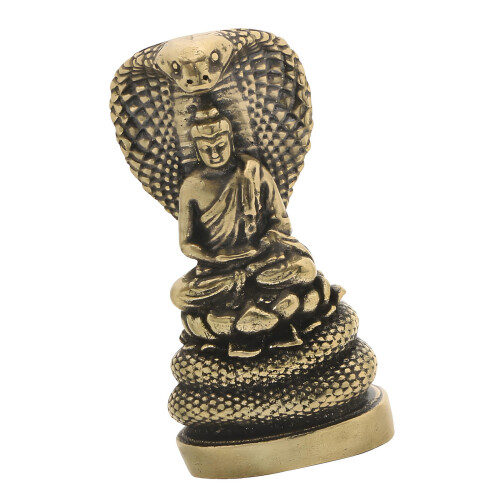 Metallskulptur von Buddhas mit Schlange, modische