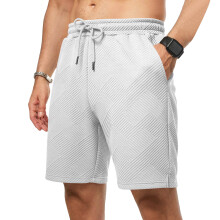 Mens Casual 7" Shorts Drawstring Elastic Waist Beach-White XL