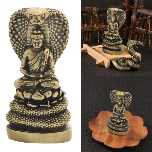 Metallskulptur von Buddhas mit Schlange, modische 1