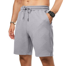 Mens Casual 7" Shorts Drawstring Elastic Waist Beach-Gray XXXL
