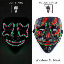 (style 9) Wireless Neon LED Purge Mask Glow in The Dark Cosplay Horror Mask Halloween Masquerade Party Masks Glowing Funny Dress Up