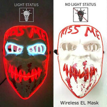(style 1) Wireless Neon LED Purge Mask Glow in The Dark Cosplay Horror Mask Halloween Masquerade Party Masks Glowing Funny Dress Up