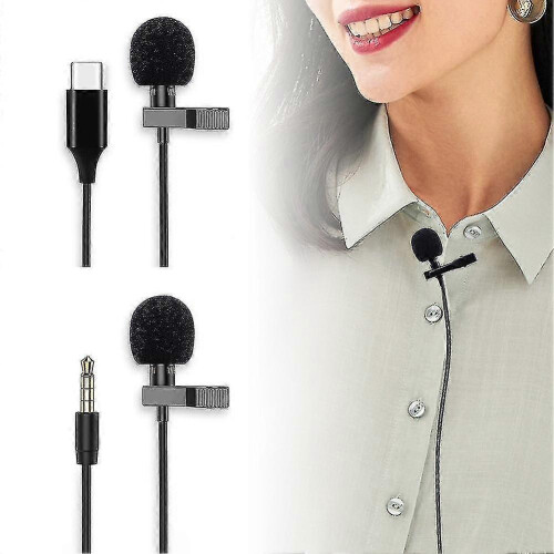 (Type C socket 1 5 m) Wired Microphone Usb Condenser Mic Computer Recording Microphone Type-c Mobile Phone Camera Interview Live Broadcast Collar Clip 1