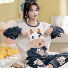 (XL, PW White) Autumn Winter Pajama Sets Pyjamas Women Cartoon Cute Home Wear Men Pijama Clothes Flannel Sleepwear Panda Couple Loungwear Pjs