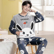 (L, OM Orange) Autumn Winter Pajama Sets Pyjamas Women Cartoon Cute Home Wear Men Pijama Clothes Flannel Sleepwear Panda Couple Loungwear Pjs