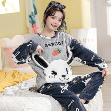 (L, OW Orange) Autumn Winter Pajama Sets Pyjamas Women Cartoon Cute Home Wear Men Pijama Clothes Flannel Sleepwear Panda Couple Loungwear Pjs