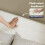 Levede Double Bed Frame with Upholstered Headboard Velvet Foam White Fabric 4