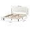 Levede Double Bed Frame with Upholstered Headboard Velvet Foam White Fabric 8
