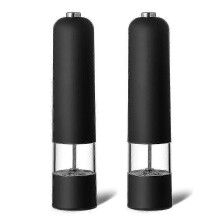 (black) Salt And Pepper Mill Set Of 2 Manual With Adjustable Ceramic Grinder From Coarse To Fine Spice Mill Set