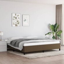 vidaXL sengestel uden madras mørkebrun 200x200 cm stof