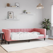 vidaXL sovesofa lyserød 100x200 cm betrukket med fløjl
